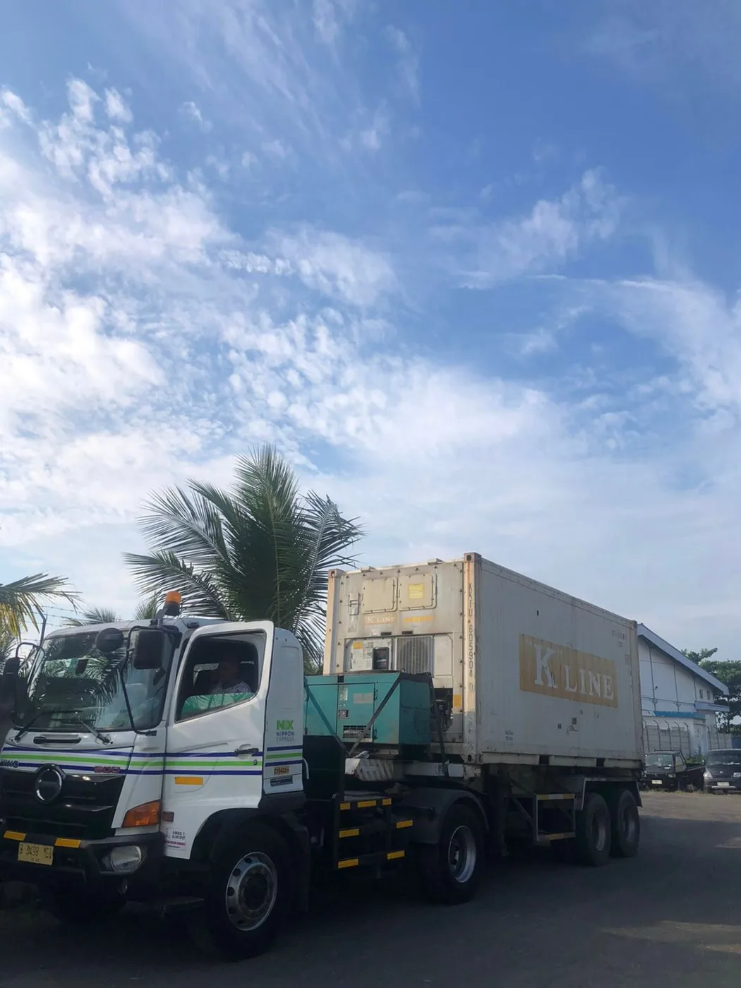 Reefer container truck ready for export shipment